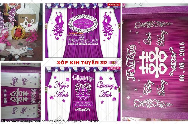 file vector phong decor banner dam cuoi nghe thuat